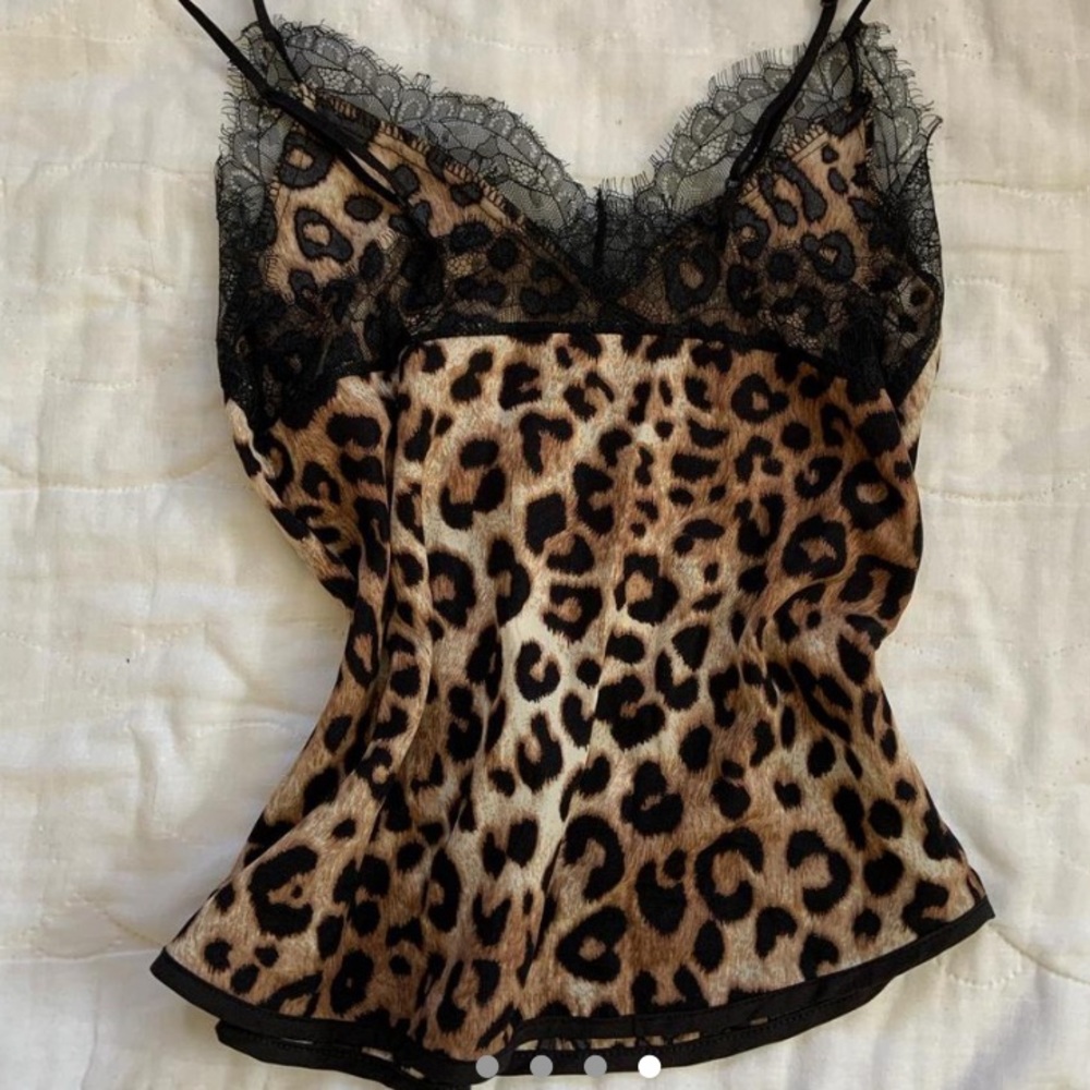 Cheetah print Lacey tank - Picture 3 of 4